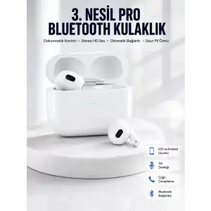 AsilTech Bluetooth Kulaklık 3. Nesil Ios Android Uyumlu Yeni Nesil Wireless Charge