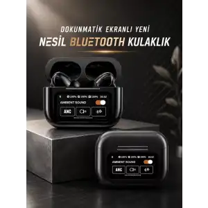 AsilTech Bluetooth Kulaklık Kablosuz Ekranlı ANC/ENC Destekli Dokunmatik