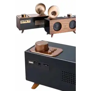 AsilTech Bluetooth Nostalji Speaker Radyo Gramofon Ahşap Renk Vintage