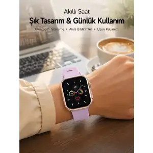 AsilTech Bluetooth Telefon Görüşmesi, Nabız Ölçümü ve Uyku Takibi Özellikli Akıllı Saat