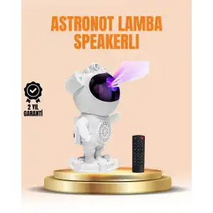 AsilTech Bluetooth ve Dahili Ses Özellikli Astronot Projeksiyon Lambası