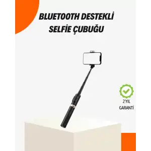AsilTech Bluetooth’lu Işıklı Selfie Çubuğu – Katlanabilir, 130 cm