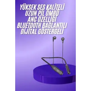 AsilTech Boyun Bantlı Kablolu Yüksek Ses Kaliteli Bluetooth Kulaklık Uzun Pil Ömrü