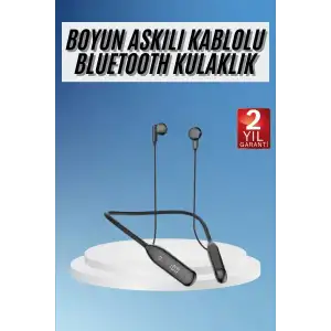 AsilTech Boyun Bantlı Kablolu Yüksek Ses Kaliteli Bluetooth Kulaklık Uzun Pil Ömrü 100 saat sarj