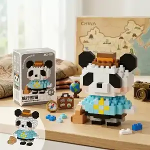 AsilTech Bricks Gezgin Panda Mini Lego Figürü