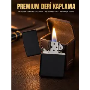 AsilTech Çakmak Parlak Siyah Doldurulabilir Hedyelik Eşya
