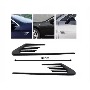 AsilTech Çamurluk Üstü Ventil Çizgili 30cm 2 Parça Siyah