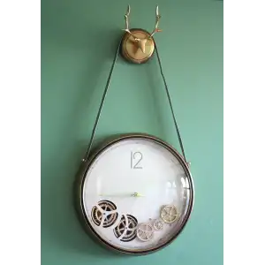 AsilTech Çarklı Geyikli Duvar Saati