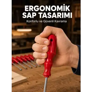 AsilTech Çelik 7li Tornavida Seti Ergonomik Sap Profesyonel Kullanım