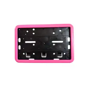 AsilTech Çerçeveli Motor Plakalık Plaka Altlığı Pembe 17x26 cm