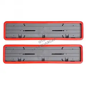 AsilTech Çerçeveli Plakalık Plaka Altlığı Kırmızı 2li
