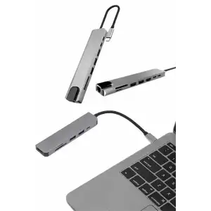 AsilTech Çevirici Dönüştürücü Adaptör Macbook 3 In 1 Type-C To Hdmı USB 3.0