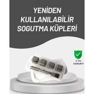 AsilTech Çevre Dostu Metal Buz Küpü ve Kullanışlı Klips Seti