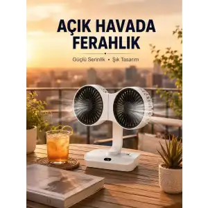 AsilTech Çift Başlıklı Masa ve Duvara Monte Edilebilir Vantilatör