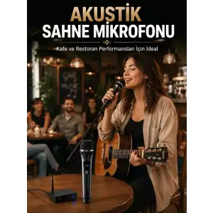 AsilTech Çift Kablosuz El Mikrofonu Net Ses Kalitesi ve Dijital Gösterge