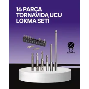 AsilTech Çok Amaçlı 16lı Bits Uç Seti Dayanıklı Tornavida Adaptör