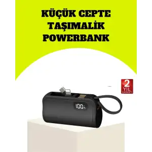 AsilTech Dahili Type-C Konektörlü Mini 2000mAh Powerbank