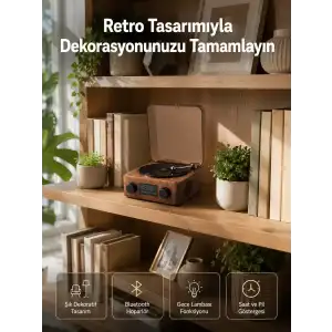AsilTech Dekoratif Gece Işıklı Bluetooth Hoparlör – Saatli Tasarım Yeni Nesil