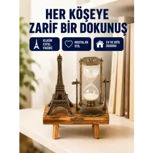 AsilTech Dekoratif Kum Saati – Ahşap Malzeme, Hediyelik Masa Aksesuarı