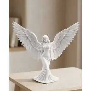 AsilTech Dekoratif Melek İnsan Figürlü 3D Heykel Biblo Modern Ev Dekoru