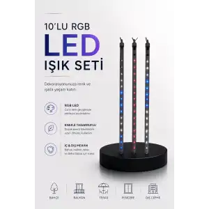AsilTech Dekoratif Ortam Aydınlatması RGB LED 10’lu Çubuk Seti