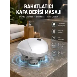 AsilTech Derin Masaj Sağlayan Elektrikli Kafa Masaj Aleti