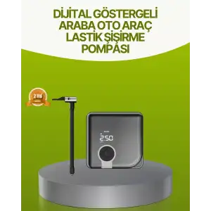AsilTech Dijital Ekranlı Taşınabilir Akıllı Araç Hava Kompresörü