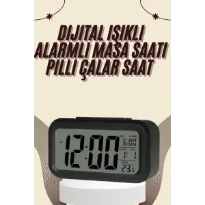 AsilTech Dijital Masa Saati Termometreli Takvim Çalar Saat Led Ekran Pilli