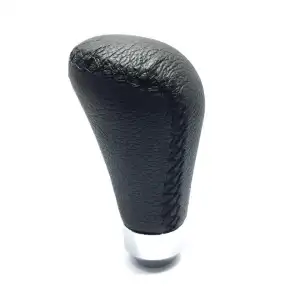 AsilTech Dikişli Deri Vites Topuzu Oval Siyah