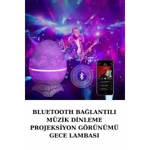 AsilTech Dinozor Speaker Renk Değiştirme Projeksiyon Modu Bluetooth Hoparlör Gece Lambası