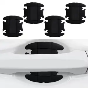 AsilTech Dış Kapı Kolu Koruma Bandı Silikon 4 Parça Siyah