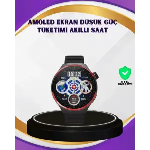 AsilTech Dokunmatik Akıllı Saat Kablosuz Şarj AMOLED Ekran