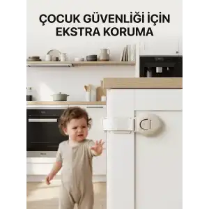 AsilTech Dolap ve Çekmeceler İçin Çocuk Güvenlik Kilidi Pratik Emniyet Aparatı