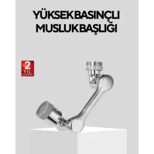 AsilTech Döner Musluk Başlığı Çok Açılı Robotik Kol Su Tasarruflu