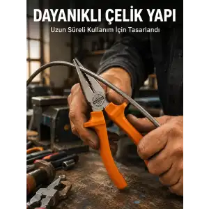 AsilTech Dövme Çelik Pense Ergonomik Kaymaz Saplı El Aleti