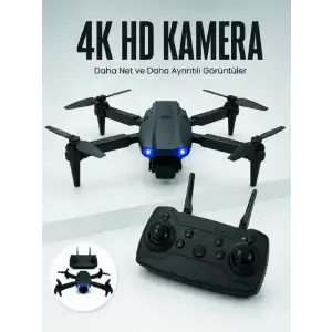 AsilTech E99 Pro 4K HD Kameralı Katlanabilir Drone APP Kontrollü Uzaktan Kumandalı Mini Drone