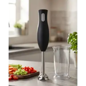 AsilTech El Blenderı Paslanmaz Çelik Metal Ayaklı Ergonomik Tasarımlı Mutfak Blender