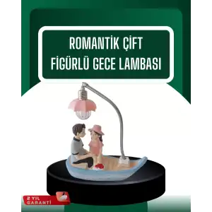 AsilTech El Ele Tutuşan Çift Figürlü Dekoratif Gece Lambası Romantik Tasarım