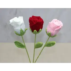 AsilTech El Örgüsü Tekli Gül Gonca