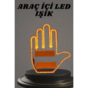 AsilTech El Orta Parmak Led Kumandalı Araç İçi Reflektör Arka Cam El Simgesi
