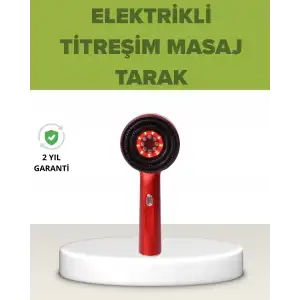AsilTech Elektrikli Titreşim Masaj Tarak Kırmızı Işık Terapi