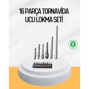 AsilTech Ergonomik 16 Parça Bits Tornavida Uç ve Adaptör Seti