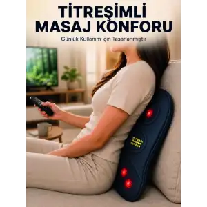 AsilTech Ergonomik Isıtmalı Bel Masaj Minderi Sırt Destek Minderi