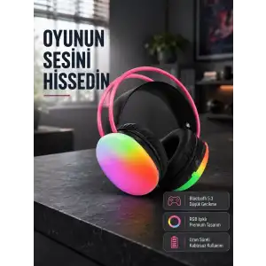 AsilTech Ergonomik RGB Bluetooth Kulaklık 3D Ses Yeni Nesil