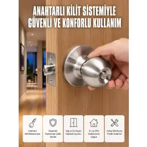 AsilTech Estetik Güvenli Topuzlu Kapı Kilidi