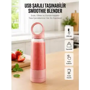 AsilTech Ev Ofis ve Seyahat İçin Taşınabilir Smoothie Blender