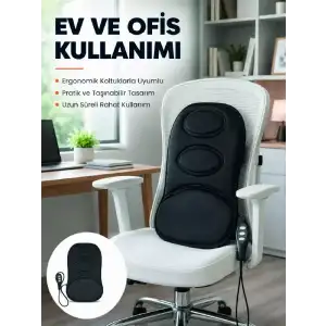 AsilTech Ev ve Araç İçin Masaj Minderi Modlu Isıtmalı Titreşimli Koltuk Masaj Pedi