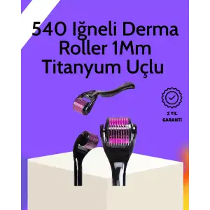 AsilTech Evde Güvenli Kullanım İçin Titanyum Derma Roller – Siyah Saplı