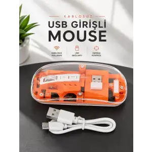 AsilTech Fare Mouse Çift Modlu Kablosuz Bağlantılı 2.4GHz Destekli