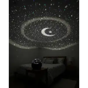 AsilTech Fişli Yıldız Projektör Gece Lambası Müzikli